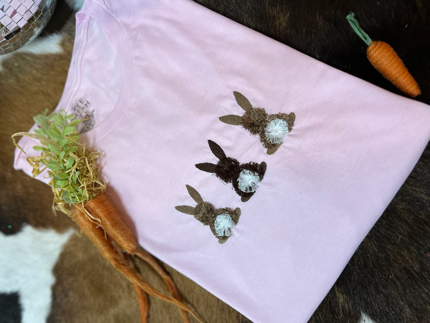 Brown Fuzzy Bunnies | Handmade | Pink