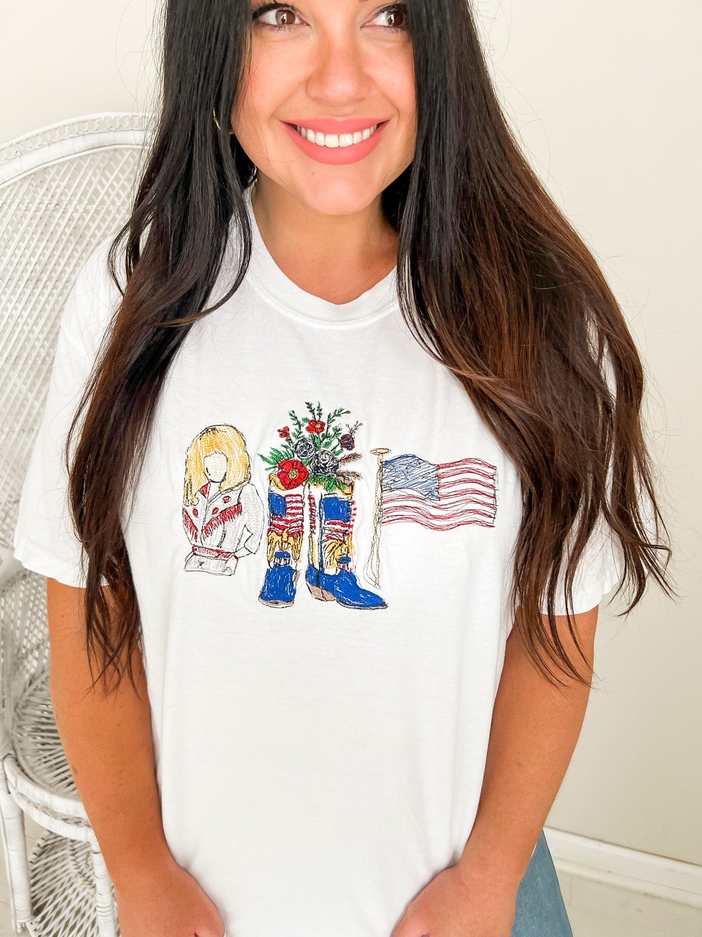 Boots Music America Embroidered Tee