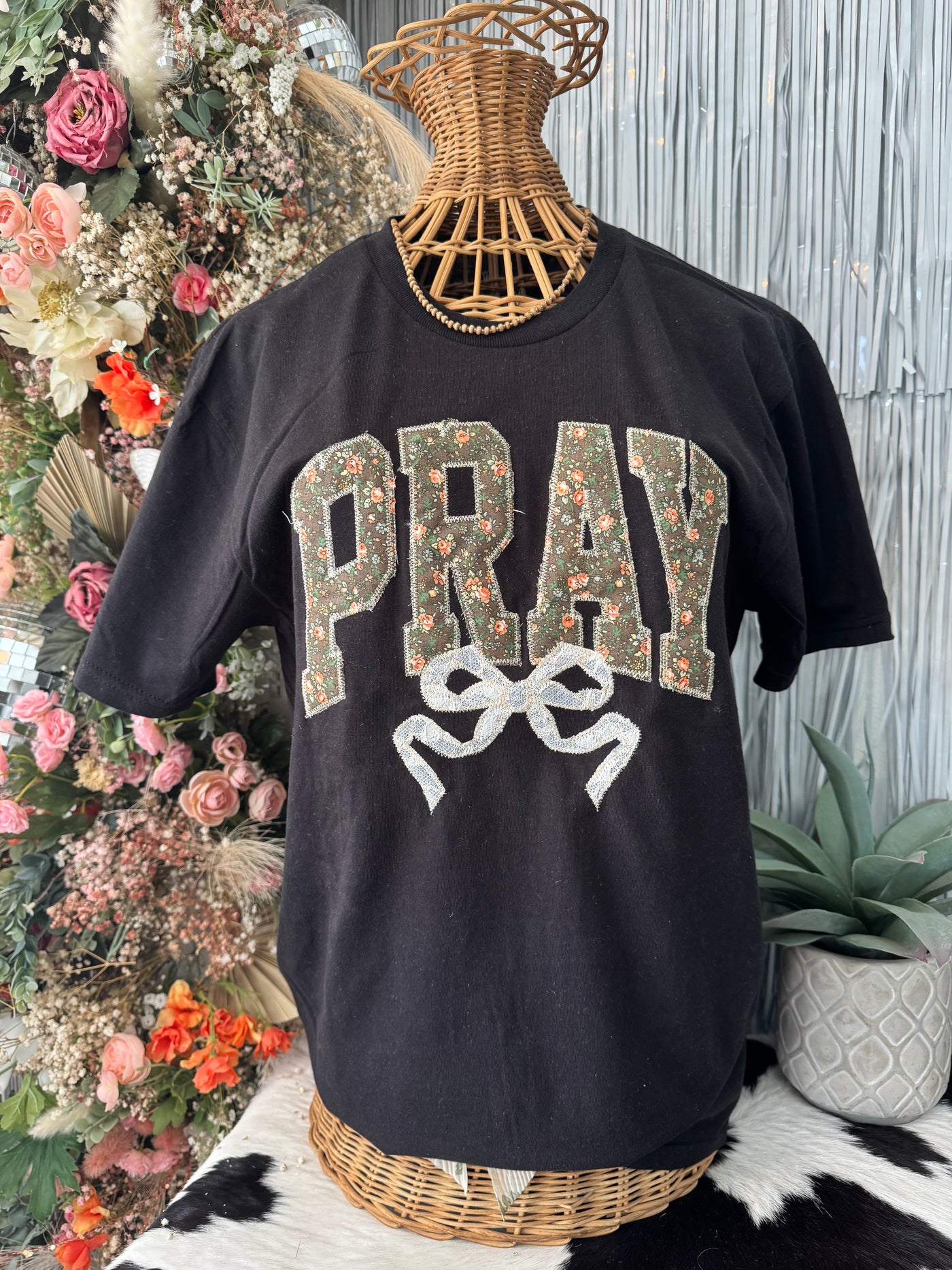 Pray Cottage Core| Handmade | Black