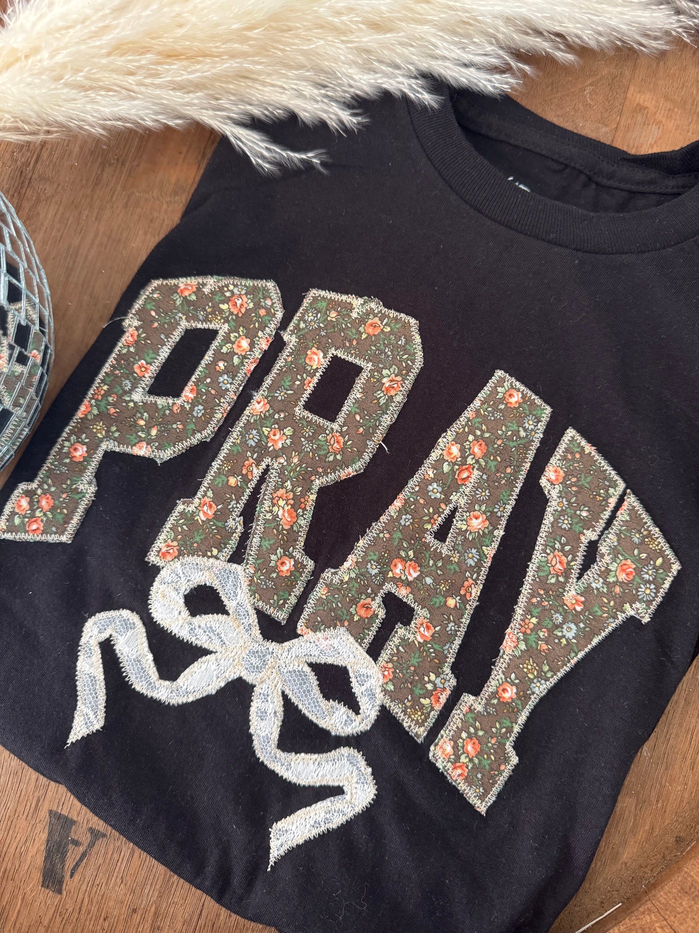 Pray Cottage Core| Handmade | Black