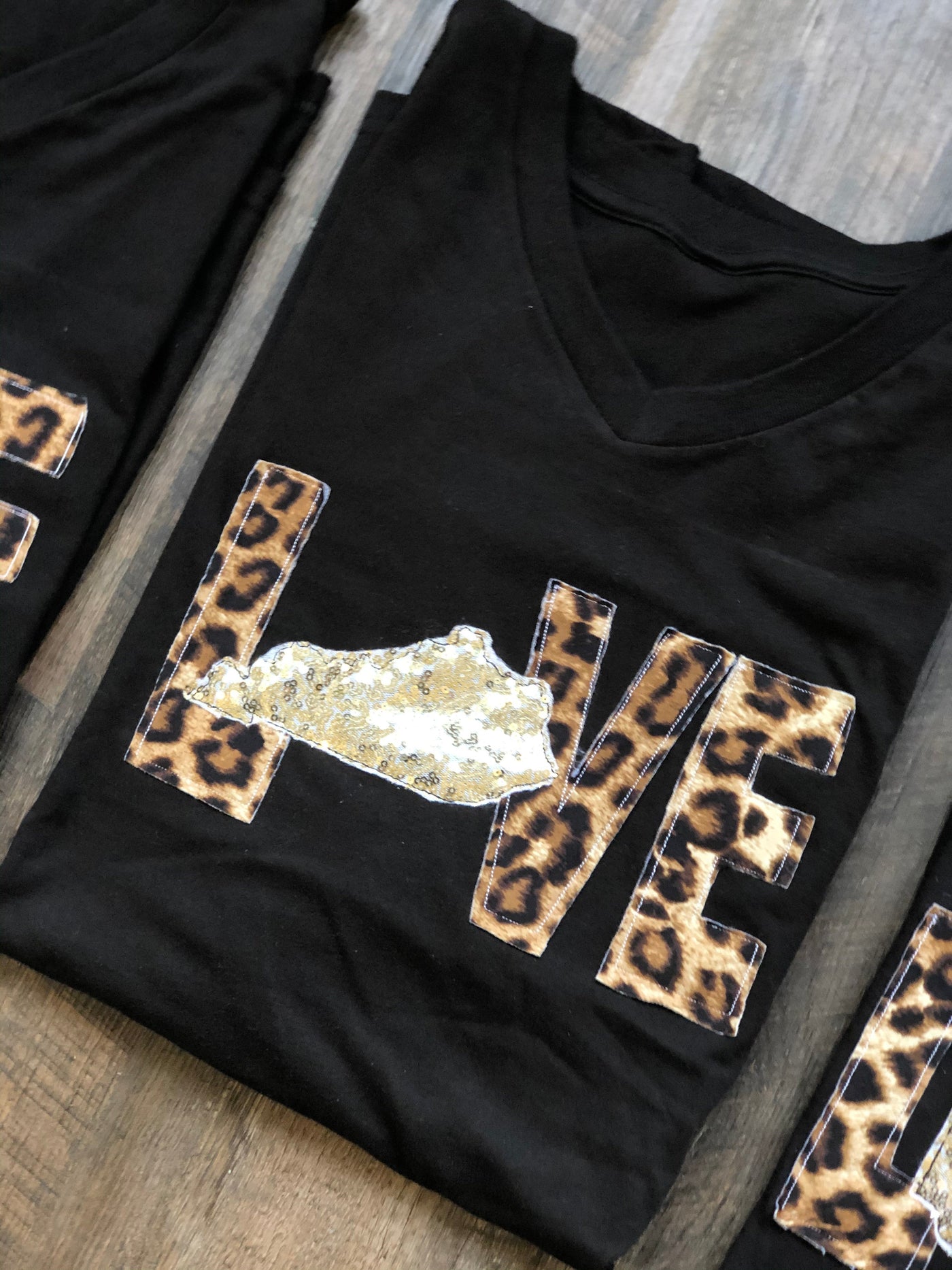 Leopard & Sequin State Tee