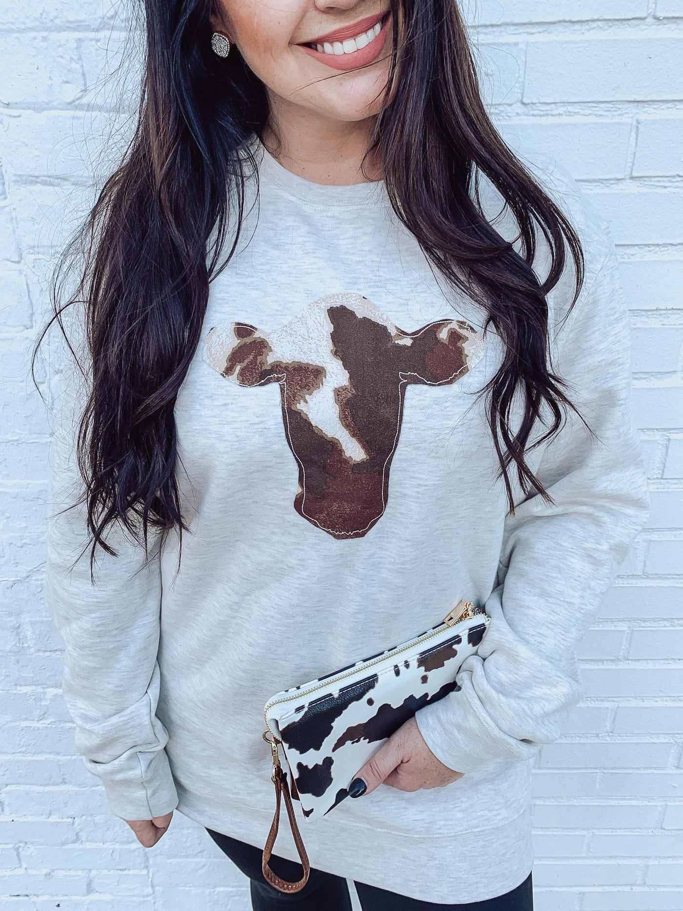 Daisy Cow Sweatshirt | Handmade