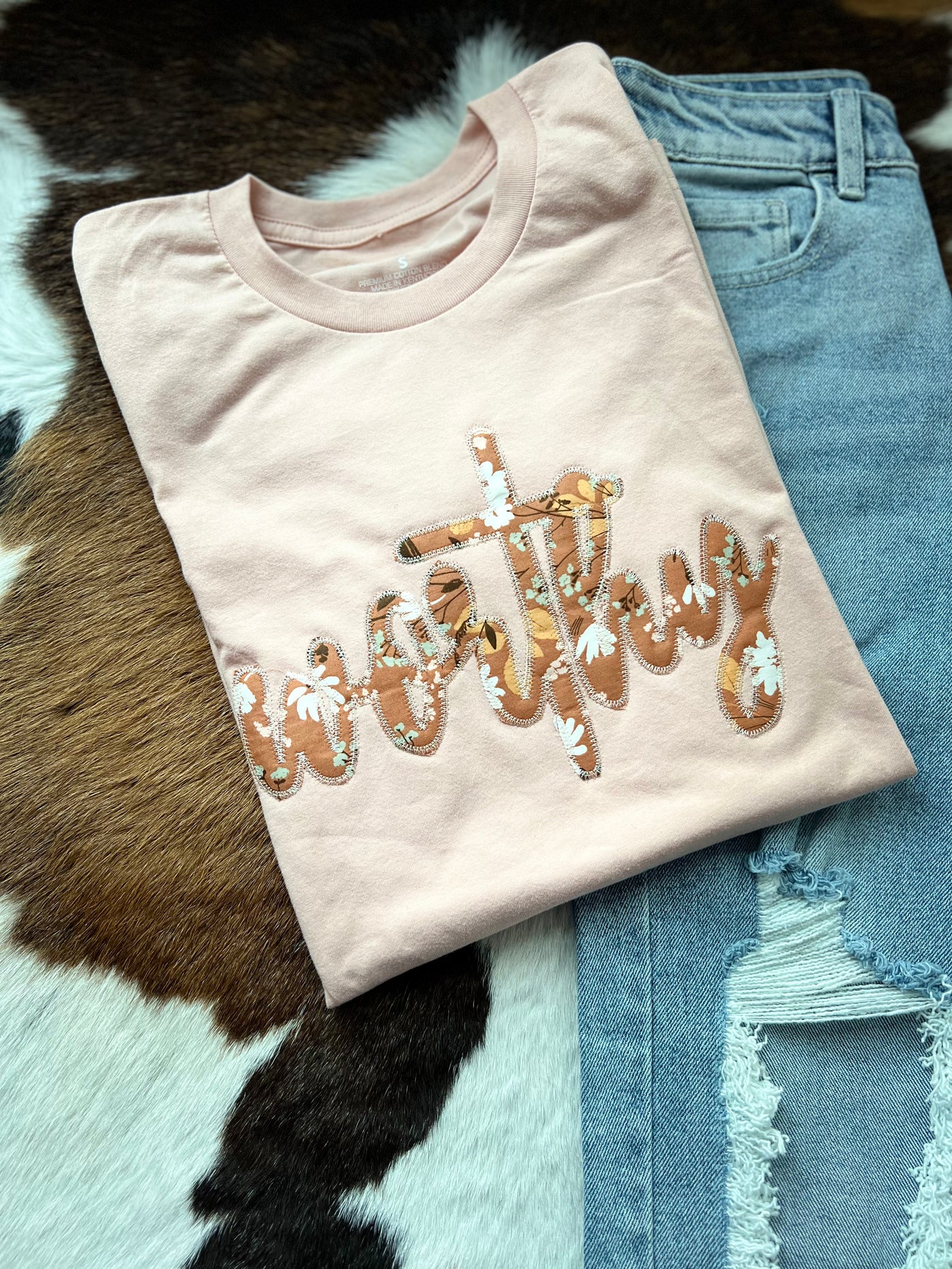 Worthy Floral Applique tee